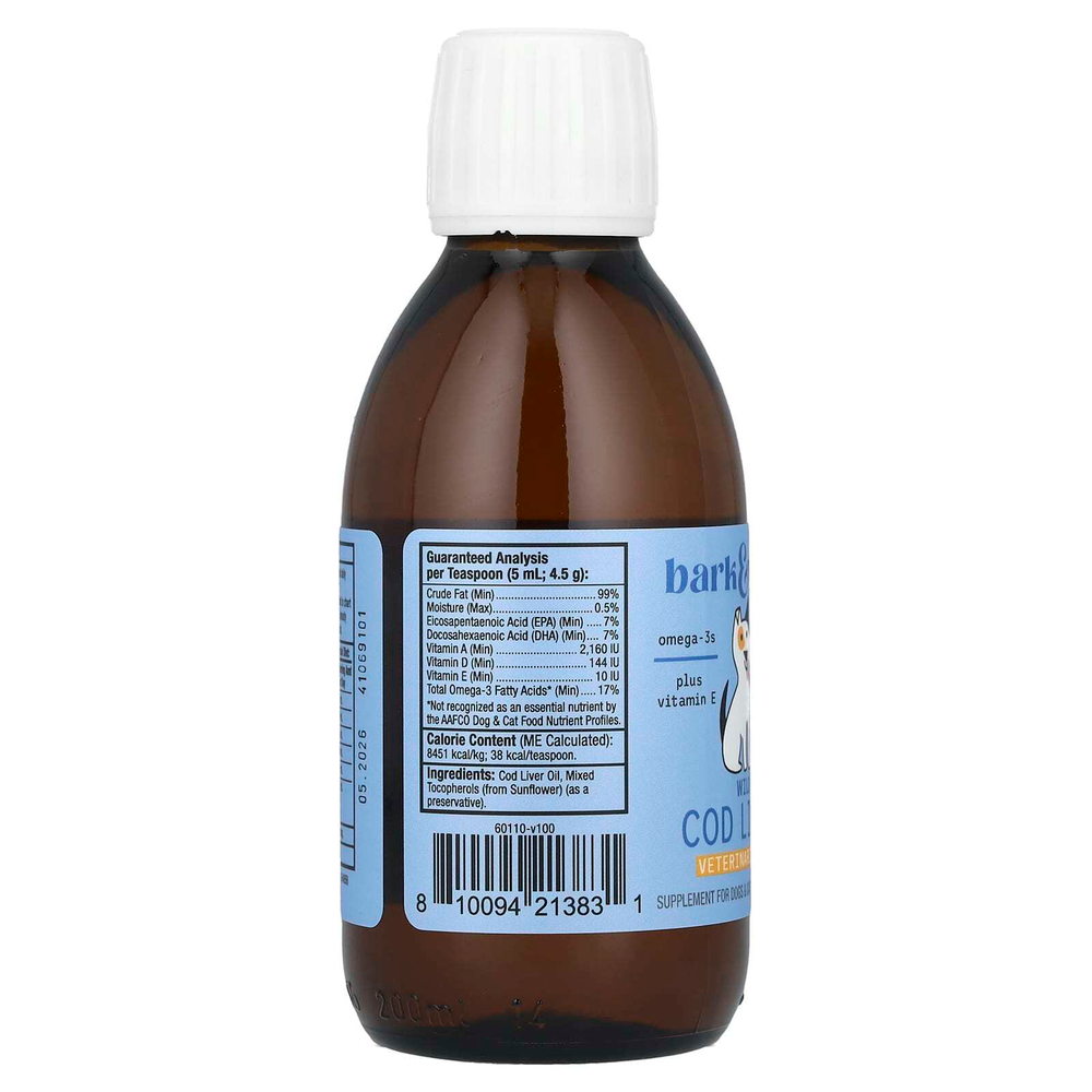 Dr. Mercola, Жир печени дикой аляскинской трески, для собак и кошек, 200 мл (6,8 жидк. унц.)