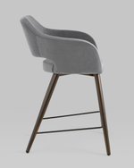 Стул полубарный Саймон велюр тёмно-серый