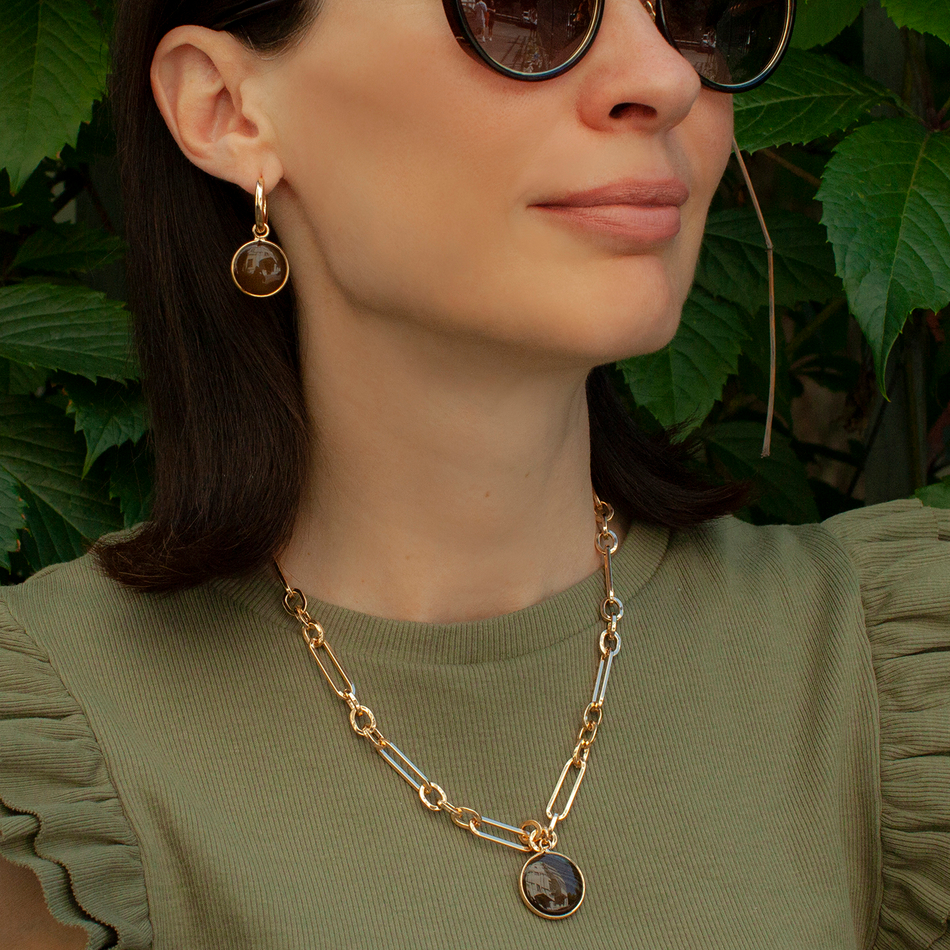 Колье Fiore Luna COFFE AGATE LN5148 BR/G