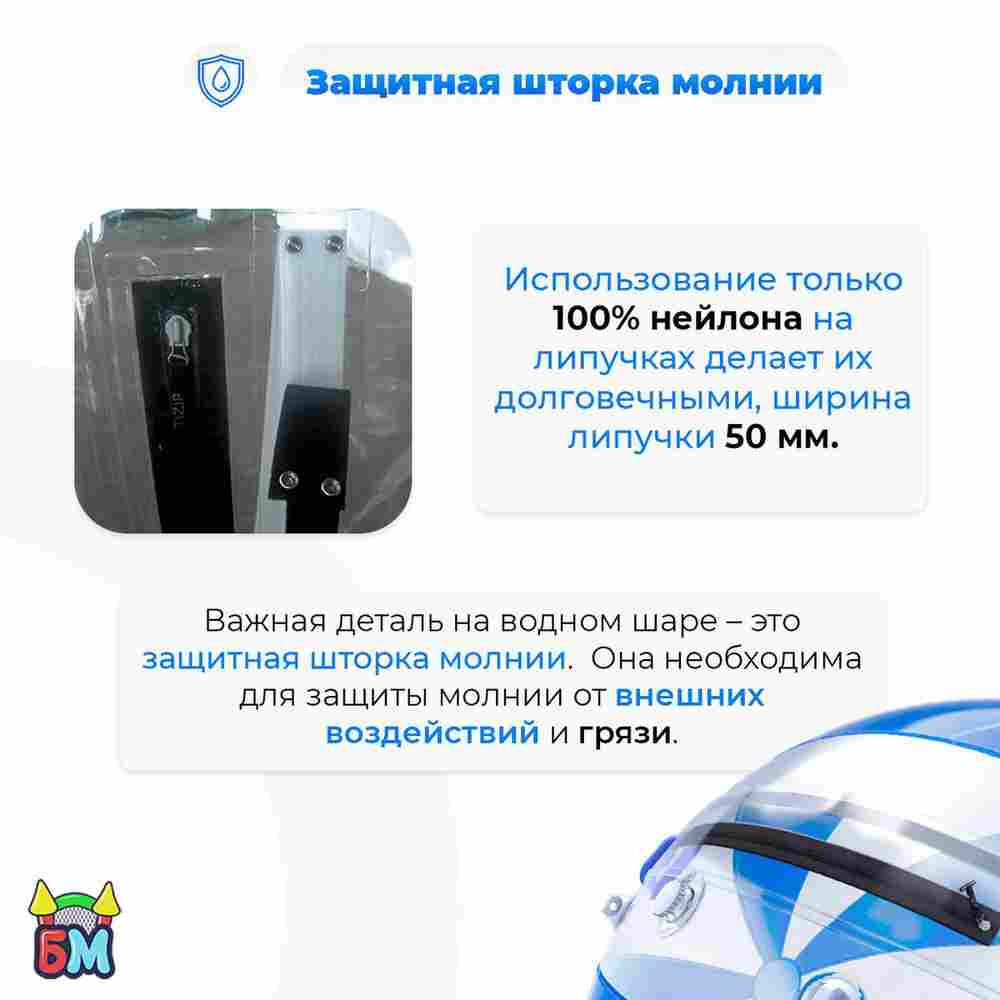 Аттракцион Водный шар ПВХ «Прозрачно-голубой» 2×2×2 м