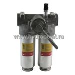 WKFLNDBN/HC250DDF10C1.X - Линейный фильтр гидравлический сдвоенный модели FLND тонкость фильтрации 10 мкм, типоразмер 250, вид присоединения: резьба G11/2, материал корпуса - алюминий, рабочее давление до 25 бар, электрический индикатор загрязнения