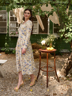 Платье лен с квадратным вырезом