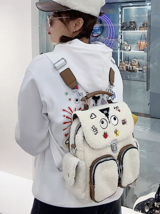 Рюкзак сумка пушистая плюшевая для подростка модная