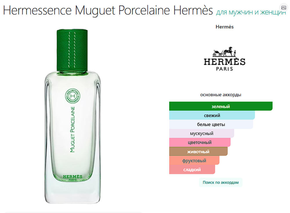 Hermessence Muguet Porcelaine Hermès 100 ml (duty free парфюмерия)