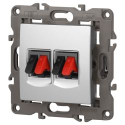 Розетка ЭРА Elegance 14-3112-03 аудио двойная IP20 алюминий