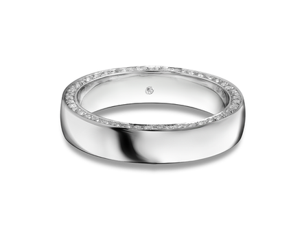 Обручальное кольцо comfort fit с двойной дорожкой из бриллиантов