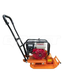 Виброплита бензиновая GROST VH 60C с двигателем GROST GX200 с датчиком уровня масла, мощность 5.2 л.с.