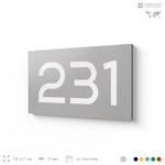 Номер на дверь 231, табличка на дверь для офиса, квартиры, кабинета, аудитории, склада, серый 120х70 мм, Айдентика Технолоджи