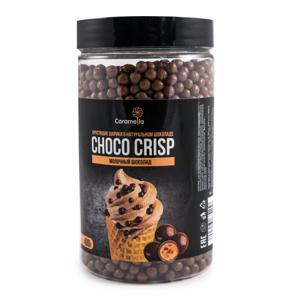 Шарики Caramella Choco Crisp Молочный шоколад, 400 гр (БАНКА)