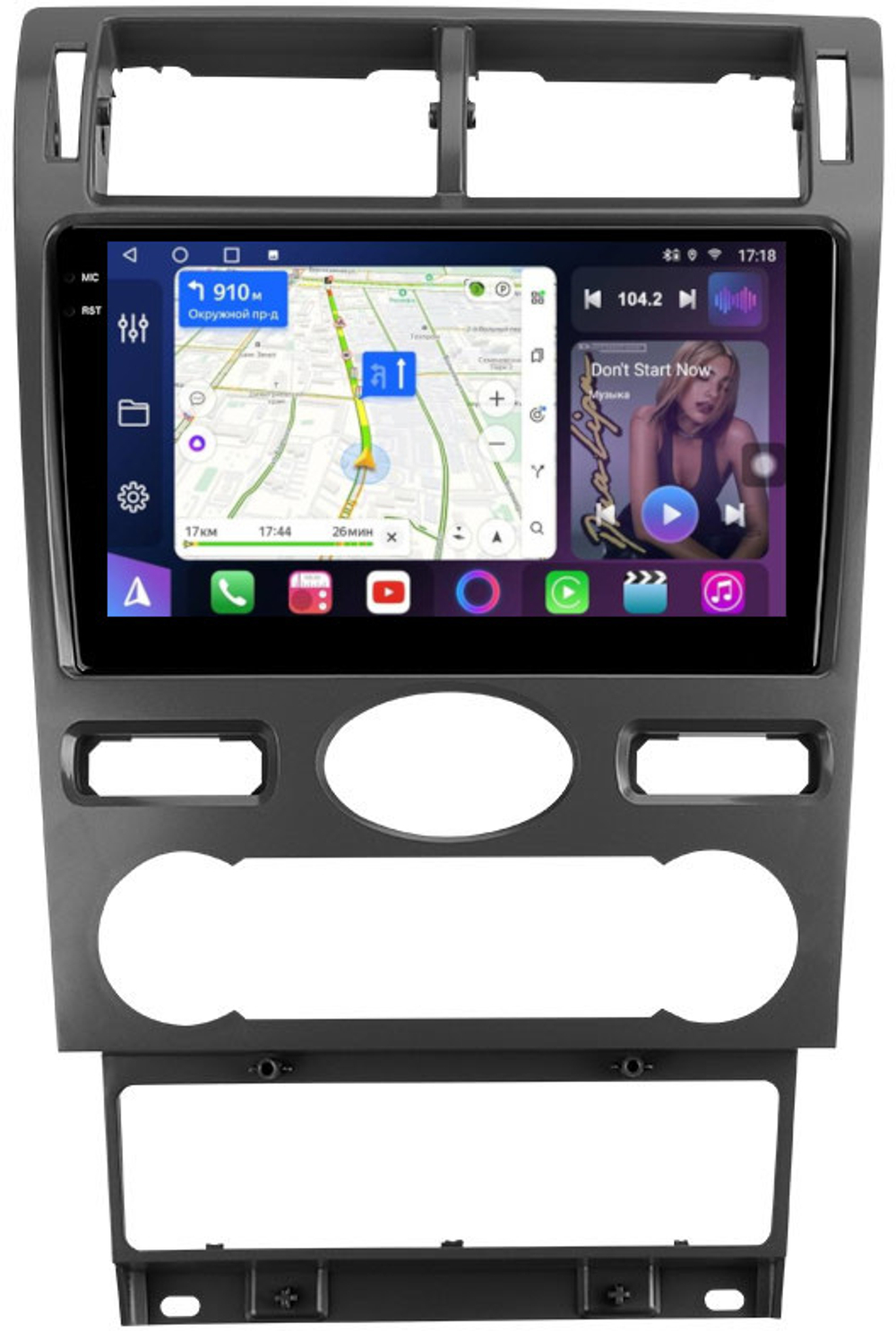 Магнитола для Ford Mondeo 3 2000-2006 (климат) - FarCar BM9-1572F2 монитор 9.5" QLED на Android 14, TS10, 4+32Гб, CarPlay, 4G SIM-слот