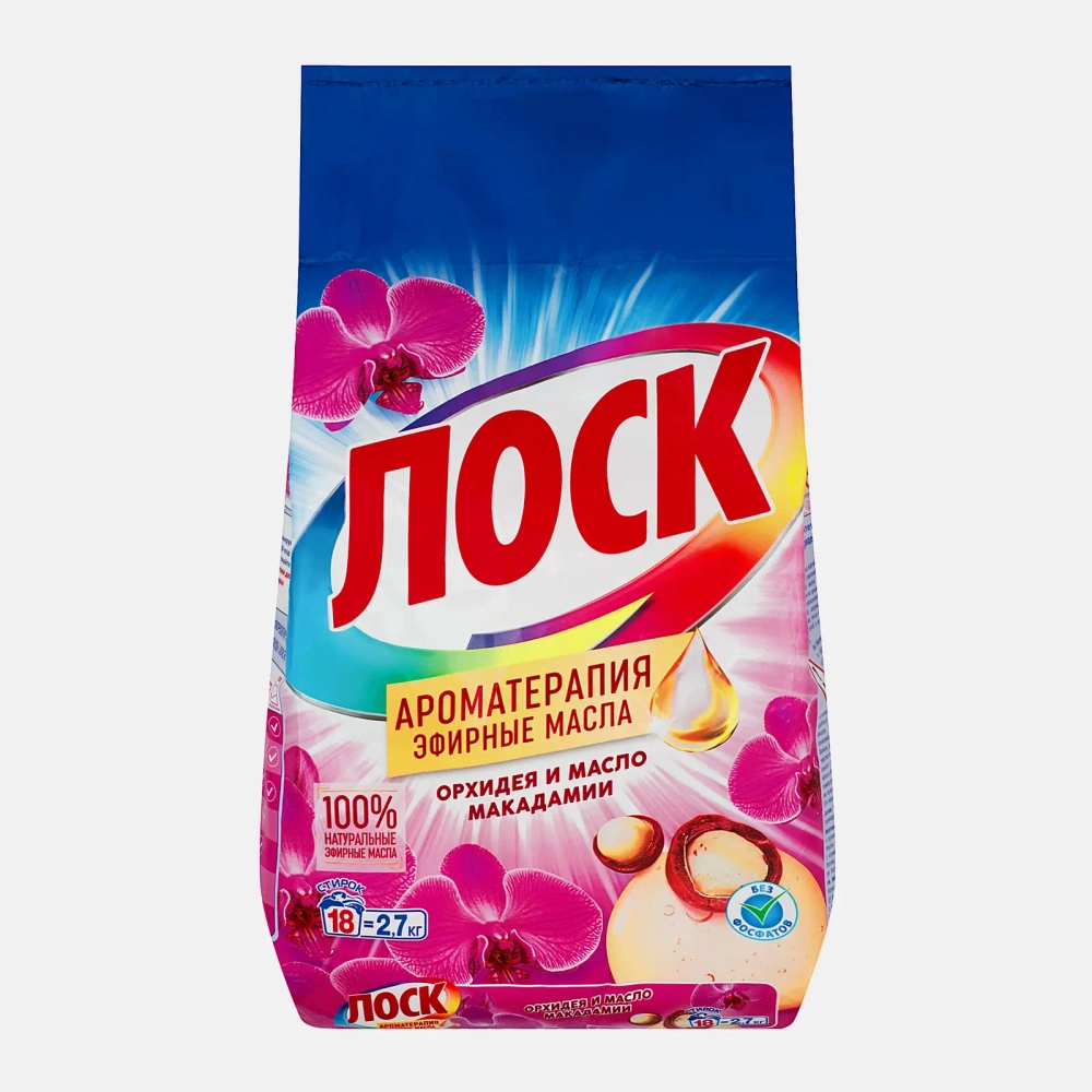 Стиральный порошок Лоск Ароматерапия Орхидея и масло макадамии 18 стирок 2.7кг