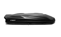 Автобокс на крышу автомобиля "Cybort F1" 410 л, двухсторонний (черный металлик) / ТюнАвто