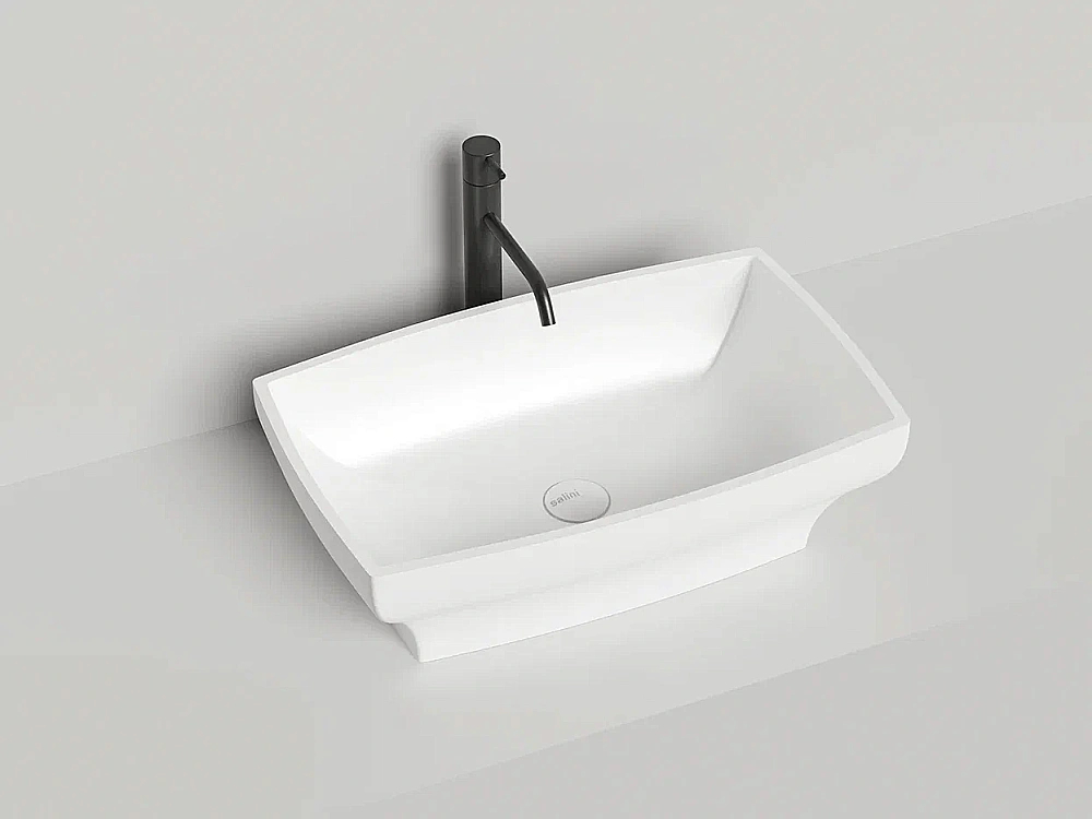 Раковина накладная Salini Gloria 04 1102204M 60 из искусственного камня S-Stone, белая матовая