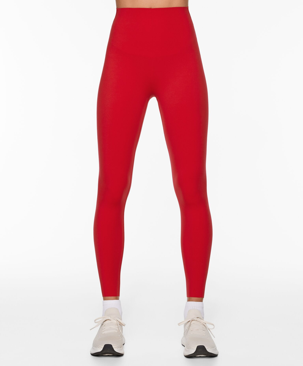 OYSHO Легинсы Compressive Core Control до щиколотки с высокой посадкой, красный