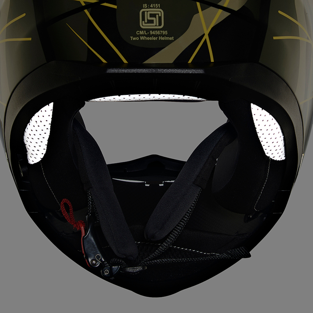 Шлем интеграл Royal Enfield, цвет - камуфляж-зеленый, размер - XL (620 мм), арт. RRGHEP000598 (HESS22015GLOSS BLACK)