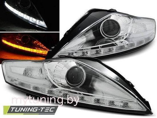 Передние фары daylight chrome led indicator для Ford Mondeo 4