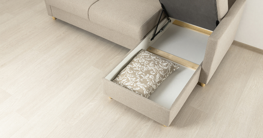 Дилан угловой диван-кровать (молочный кофе)