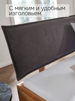 Кровать 180х200, Беллиссима, двуспальная, парящая, с мягким изголовьем, из массива дуба, Dipriz