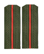 Погоны оливковые один красный просвет (на пластике)