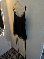 Топ Ацетат с органзой (черный)