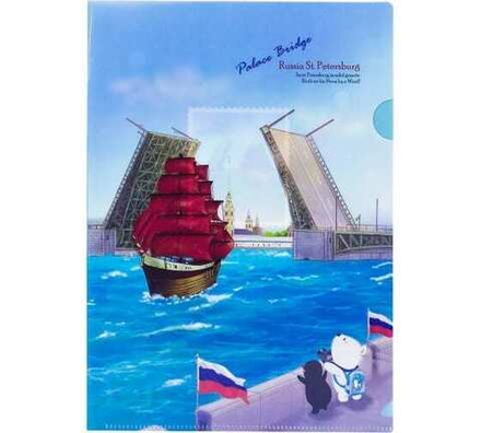 Папка уголок А4  с рисунком Санкт-Петербург. Дворцовый Мост