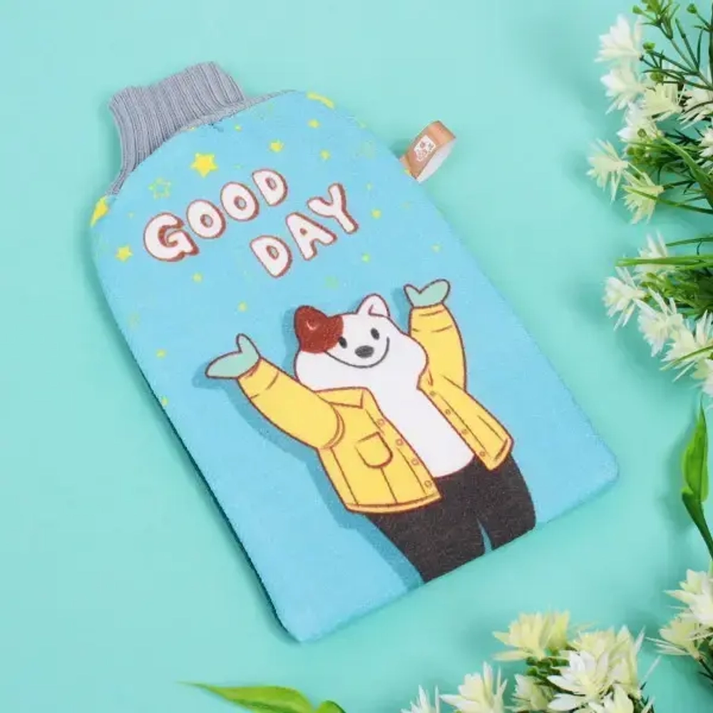 Мочалка-варежка для тела «Ultramarine - Good Day», цвет голубой, 15*22см, Zip пакет