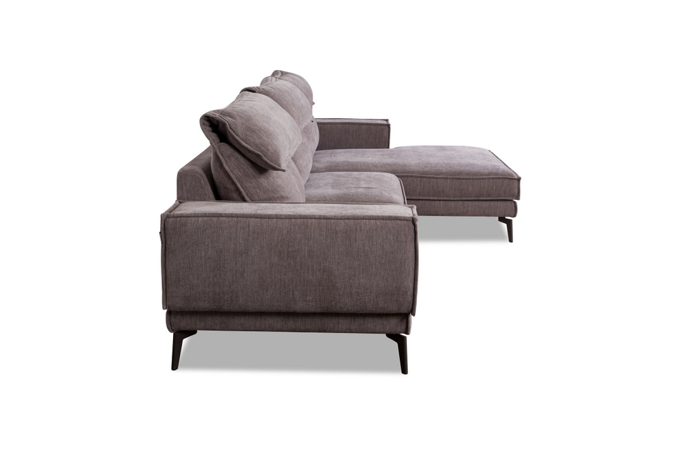 Диван ENZO с шезлонгом, рогожка, бежевый