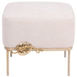 Банкетка Monstera Deliciosa (Монстера) Квадро Айвори Античное серебро