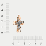Крест женский православный из розового золота 585 пробы без вставок (арт. ПШ0451)