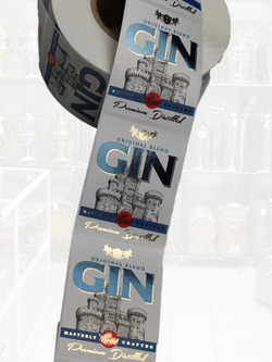 Наклейки на бутылки "GIN" Джин Блестящие 10 шт.