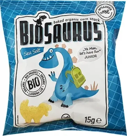 Снеки кукурузные с морской солью, Biosaurus, 15 гр