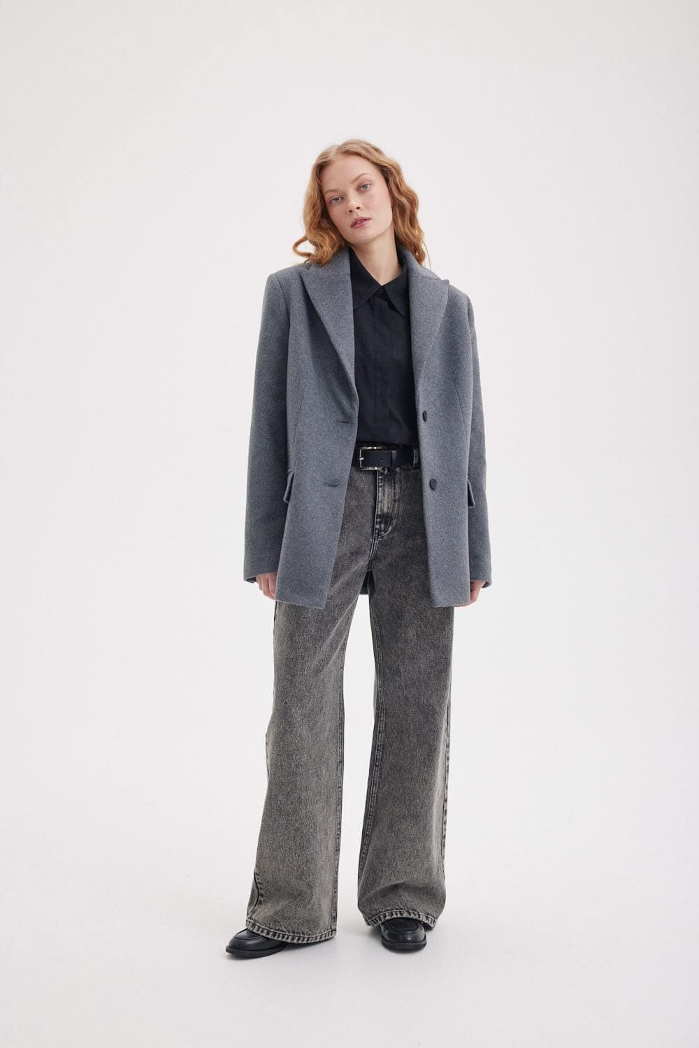 Джинсы Wide fit "Темно-серые" женские