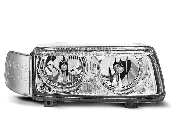 Передние фары VW Passat B4 angel eyes chrome