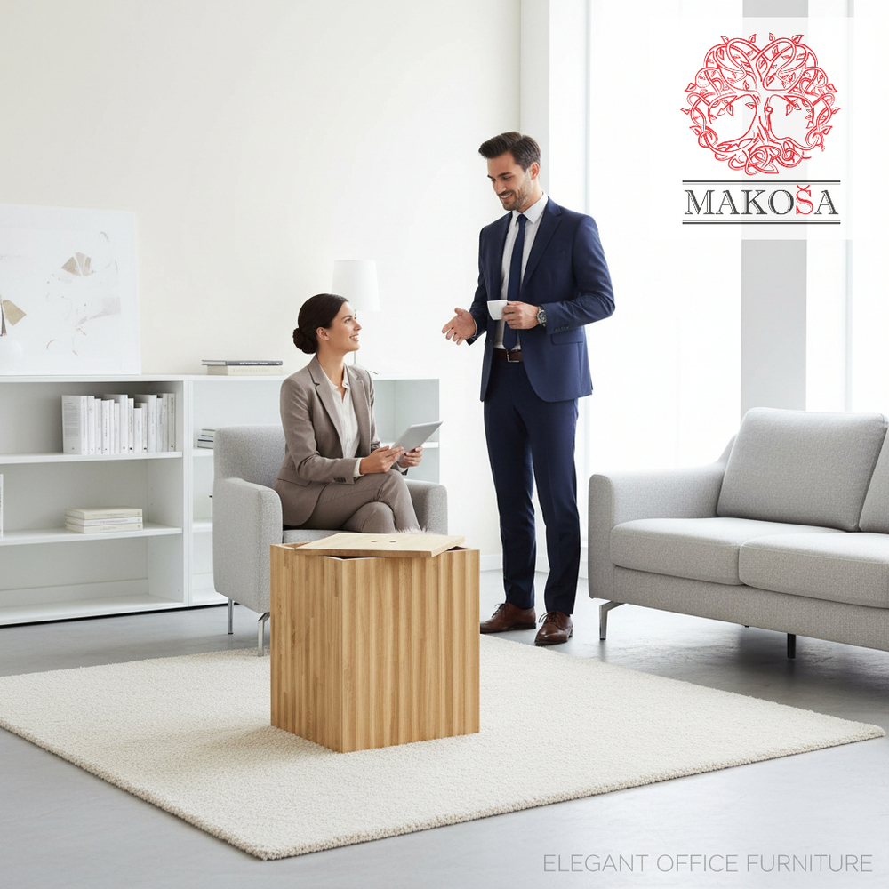 Стол журнальный Розенбург из массива дуба с местом для хранения, прикроватный кофейный столик для гостиной