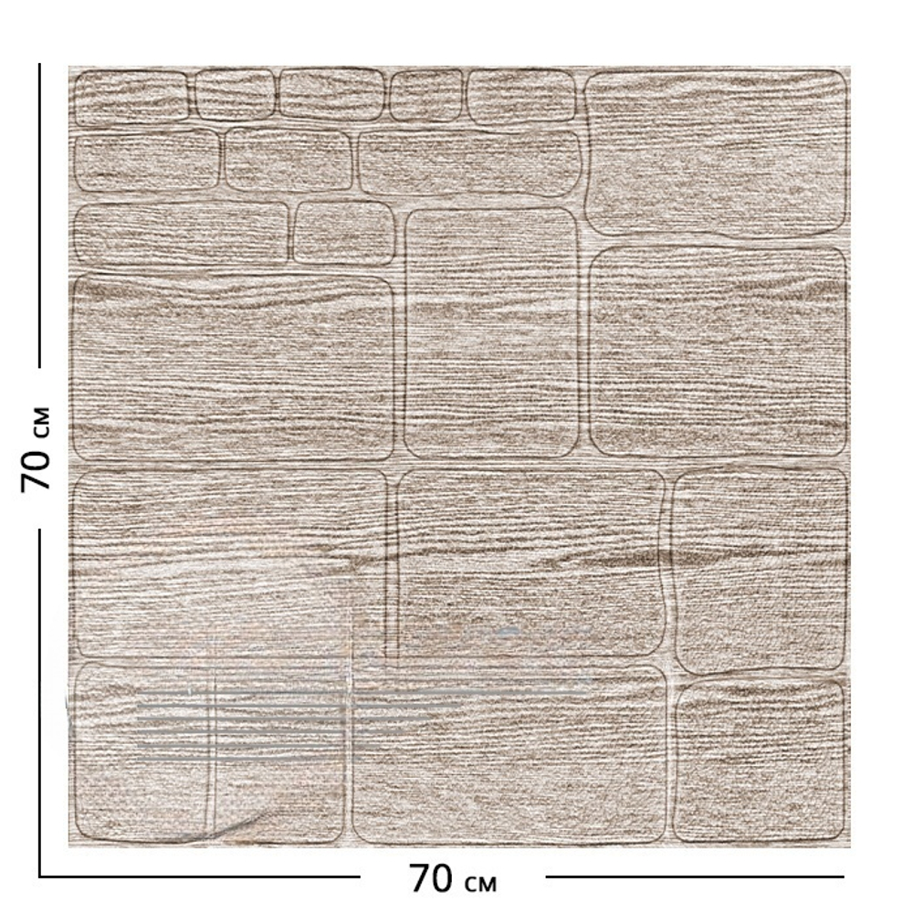 Самоклеящаяся мягкая панель ПВХ Камень лесной 700х700х6,5 мм