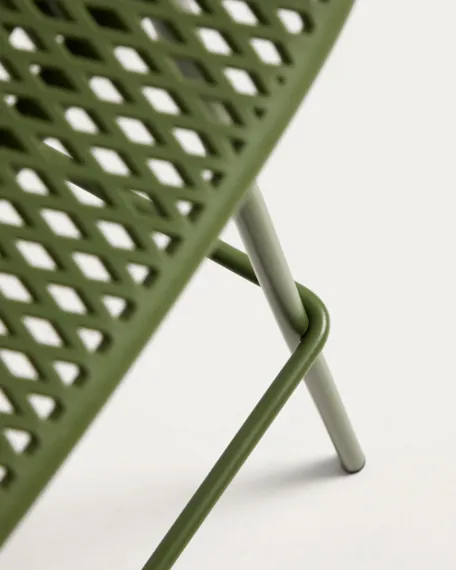Уличный барный стул Quinby из зеленой стали и пластика, 75 см
