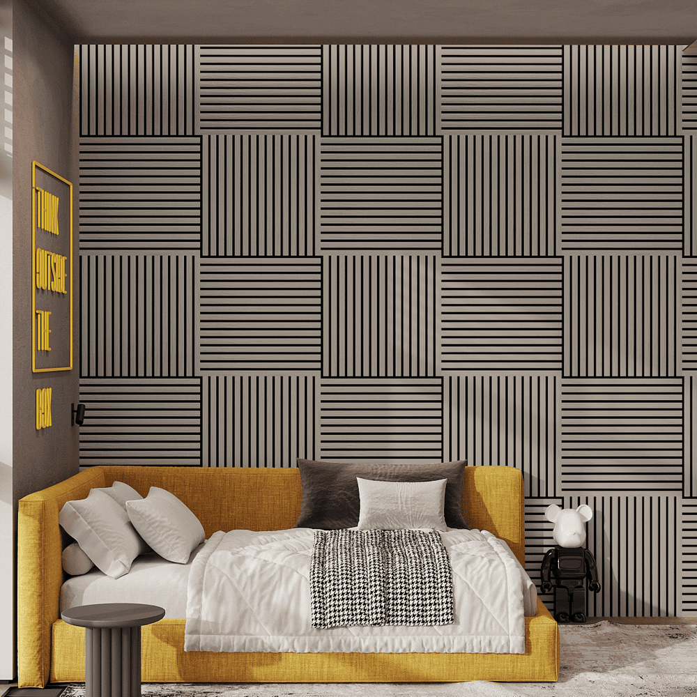 Панель Стеновая Акустическая Comfort (Комфорт), Делюкс, Sandgrau (Сандграу), 600х600х9 мм