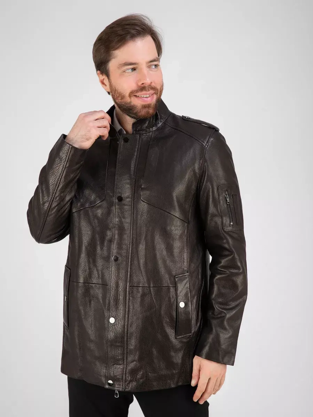 Кожаная куртка демисезонная пальто