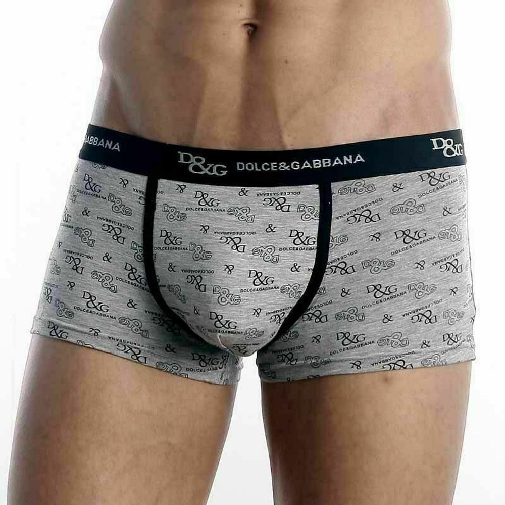 Мужские трусы боксеры серые D&amp;G Grey Boxer