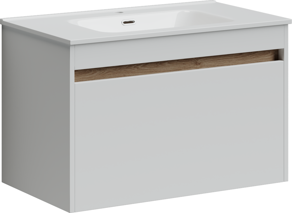 Тумба с раковиной Sancos Smart, 79 см., эмаль белый, SM80W