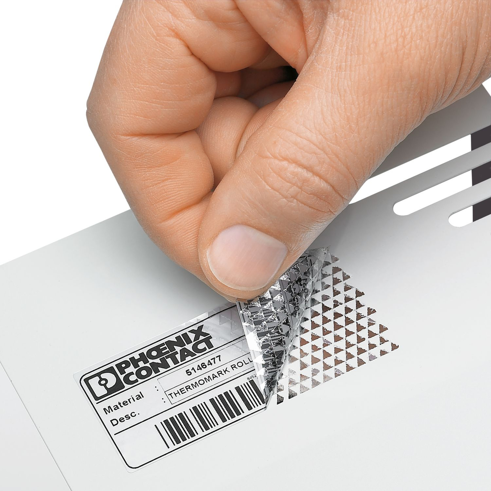 0830176 - EMLS (40X8)R SR CUS - Этикетка безопасности со специальным клеем