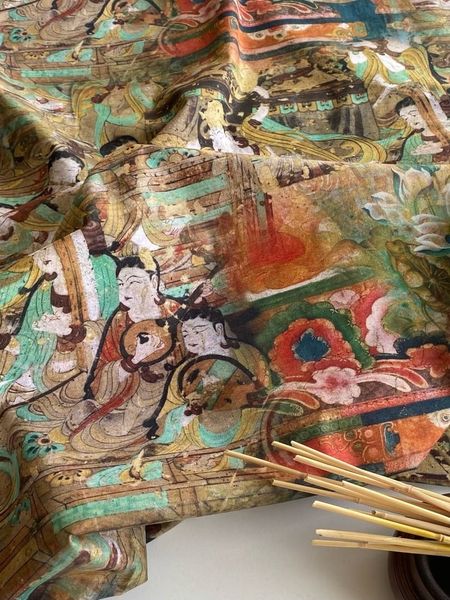 ФРЕСКА ДУНЬХУАНА, 100% хлопок Handmade Fabrics 6