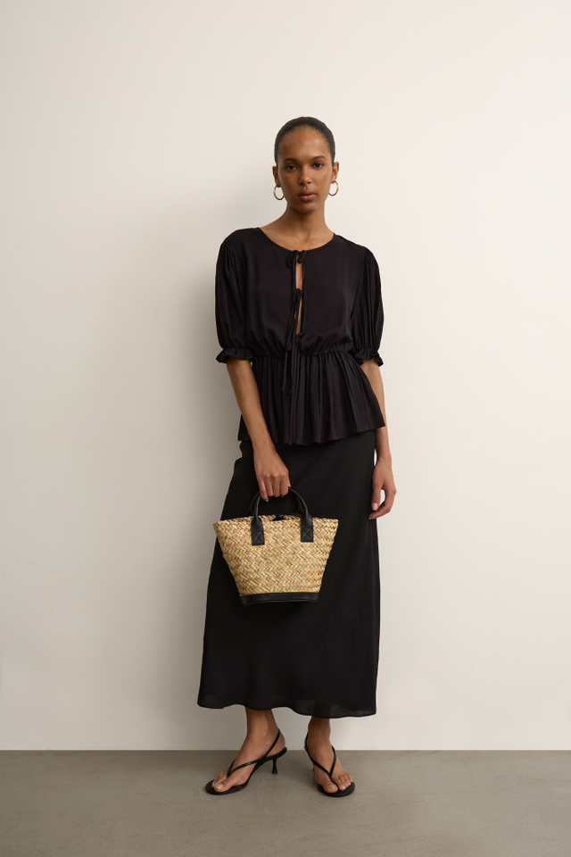 Блуза из хлопка с рукавами фонарик