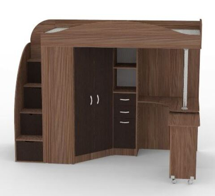 Кровать-чердак КарИВи Юниор 4 Бодего Темный Венге