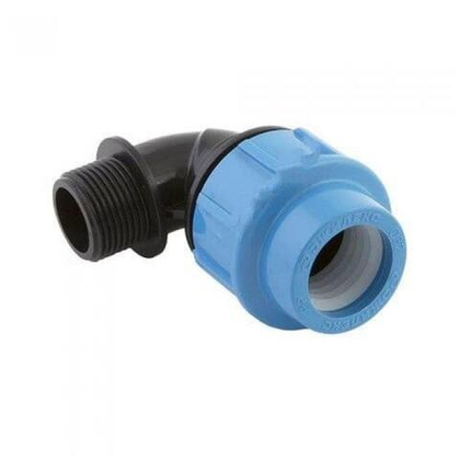 Отвод (угольник) (ПНД) ПЭ Дн 25х3/4 с наружной резьбой н.р напорный компрессионный