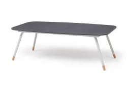 "Верона" журнальный стол из HPL 120х65, H40, каркас светло-серый (RA L7035) муар, цвет столешницы "серый гранит"