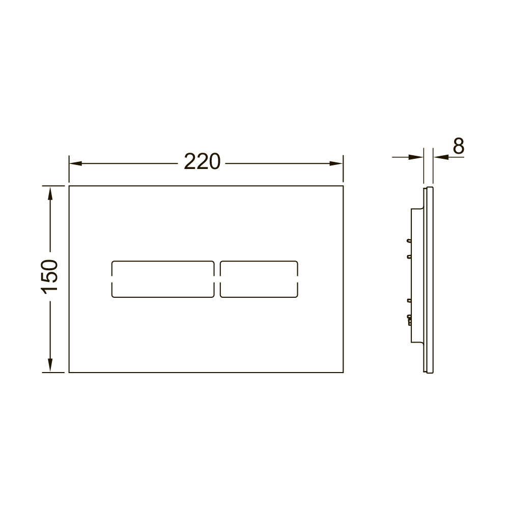 Стеклянная панель смыва для унитаза TECElux Mini с электронным сенсорным приводом, стекло белое