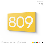 Номер на дверь 809, табличка на дверь для офиса, квартиры, кабинета, аудитории, склада, желтая 120х70 мм, Айдентика Технолоджи