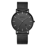 BENKEN Quartz Movement Stainless Steel Strap Watch Men"s Watches Black Dial