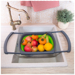 Дуршлаг, с выдвижными ручками, зеленый